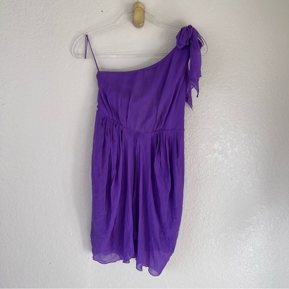 ALICE + OLIVIA Silk one shoulder purple Dress size small - Picture 8 of 15
